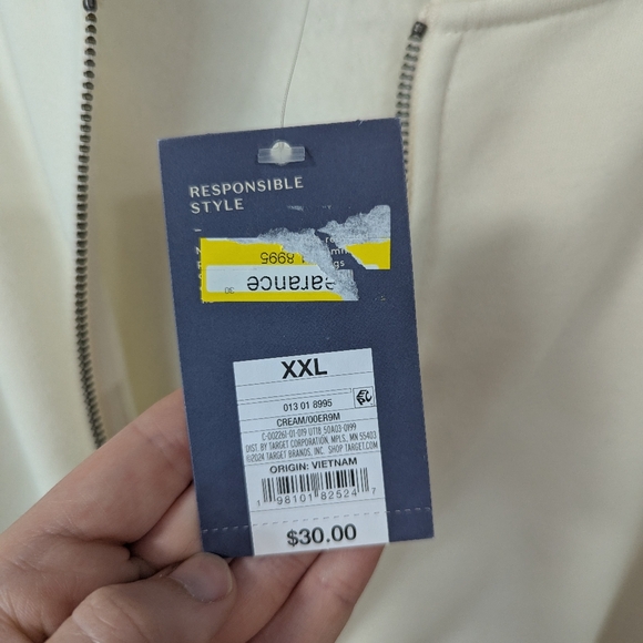 Universal Thread Zip-Up Hoodie Sweatshirt - Cream XXL *Flawed - Picture 4 of 6